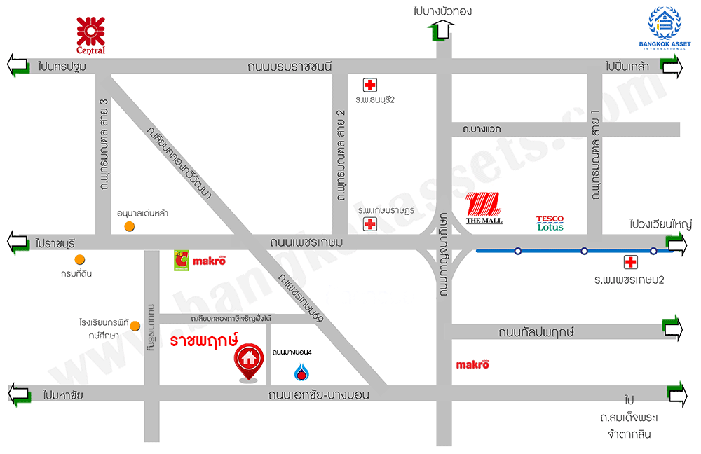 บ้านมือสองตกแต่งใหม่ ม.ราชพฤกษ์ บางบอน4 หลังมุม ตกแต่งหรูหรา เนื้อที่ 102 ตร.ว. ฟังก์ชัน 3 ห้องนอน 3 ห้องน้ำ จอดรถได้ 4 คัน พื้นที่สนามหญ้ากว้างกว่า 106 ตร.ม. บนทำเลศักยภาพ เชื่อมต่อหลายเส้นทาง ใกล้เดอะมอลล์บางแค จุดขึ้นทางด่วน "เพชรเกษม" และรถไฟฟ้าสายสีน้ำเงิน "สถานีหลักสอง"